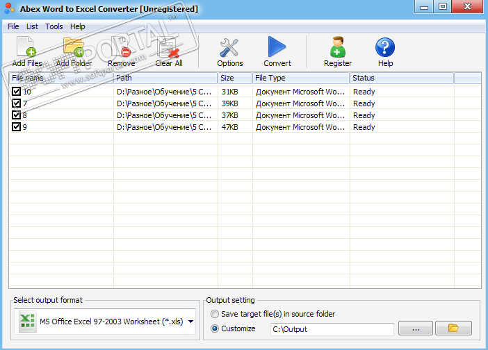 Abex Word to Excel Converter 3.5