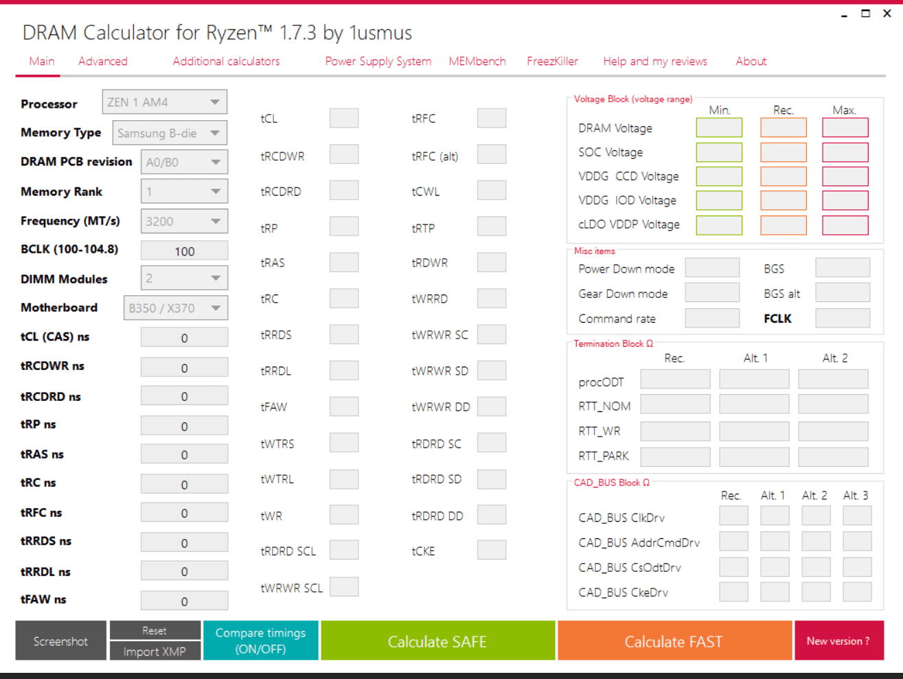 DRAM Calculator for Ryzen 1.7.3