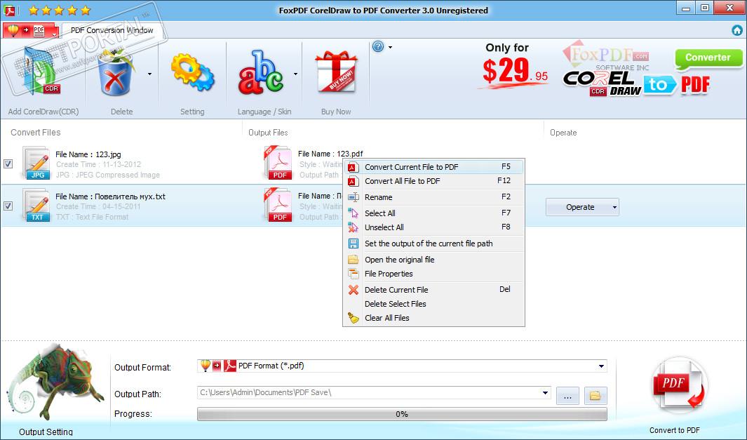 FoxPDF CDR to PDF Converter 3.0