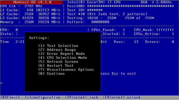 Memtest86 9.2 build 1000