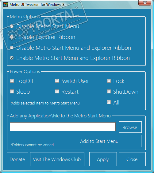 Metro UI Tweaker for Windows 8 1.0