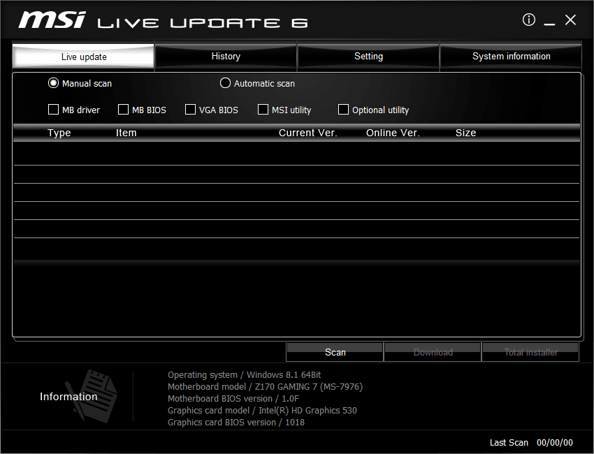 MSI LiveUpdate 6.2.0.74