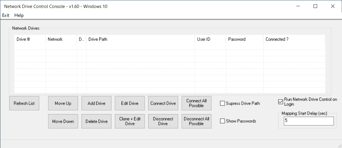 Network Drive Control 1.60