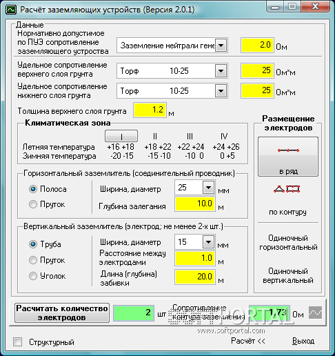 Calculation of grounding devices 2.0.1