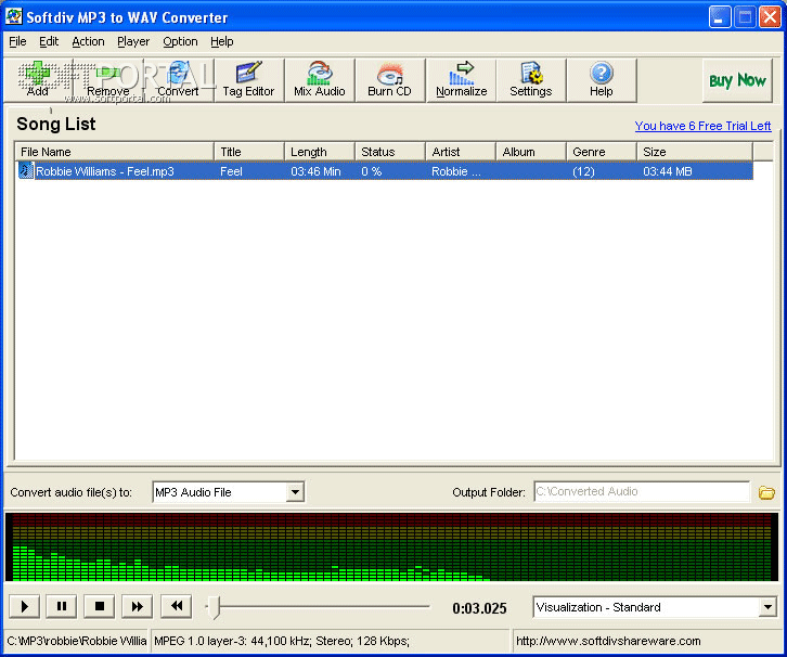 Softdiv MP3 to WAV Converter 3.2