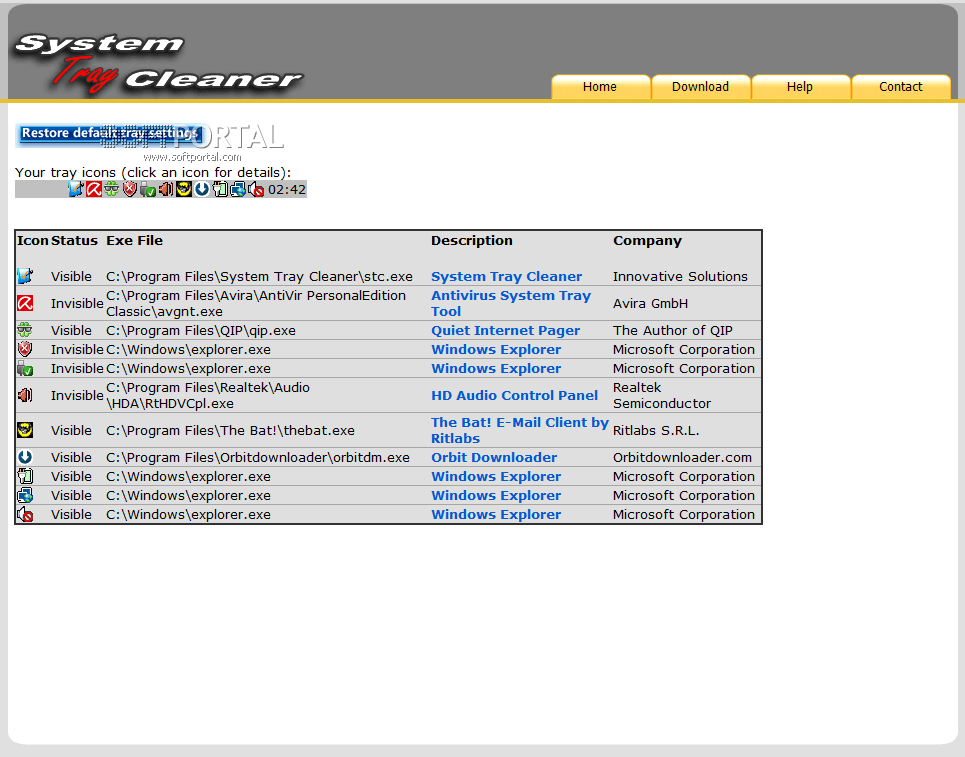 System Tray Cleaner 4.0