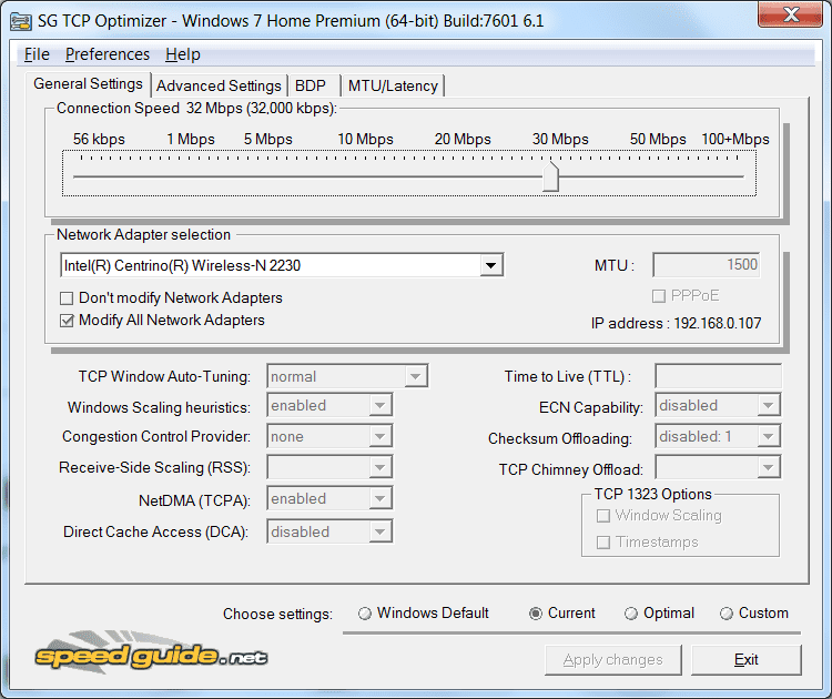 TCP Optimizer 4.1.1