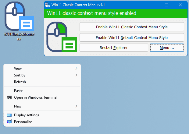 Windows 11 Classic Context Menu 1.1