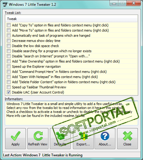 Windows 7 Little Tweaker 1.2
