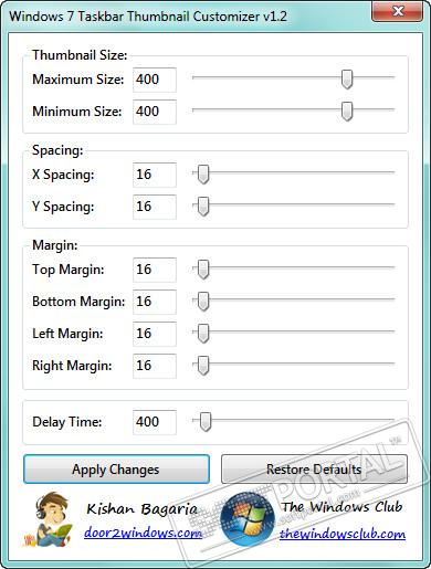 Windows 7 Taskbar Thumbnail Customizer 1.2