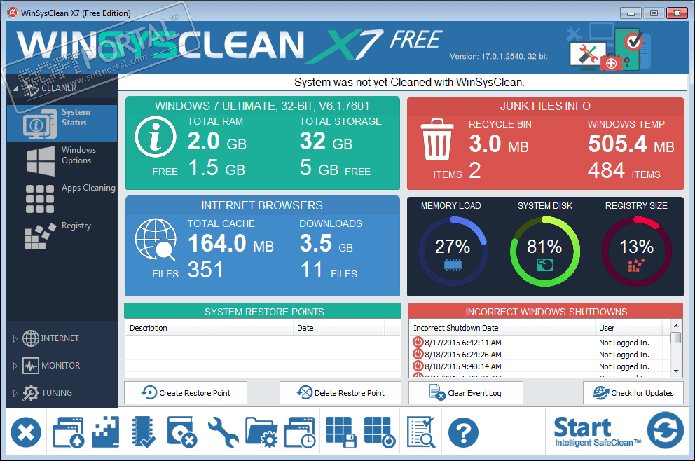 WinSysClean X11 Free 21.0