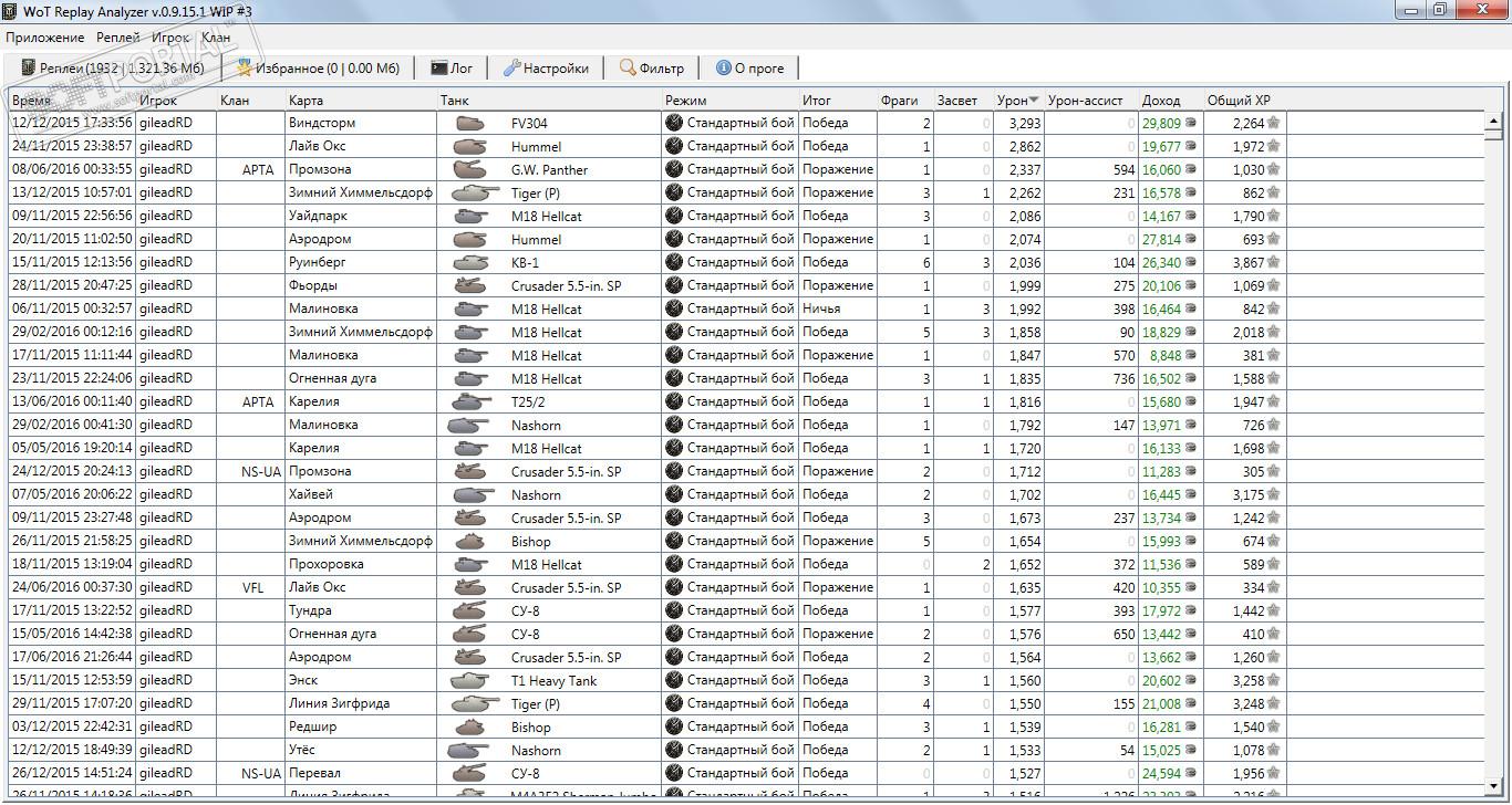 Wot Replay Analyzer 0.9.15.1